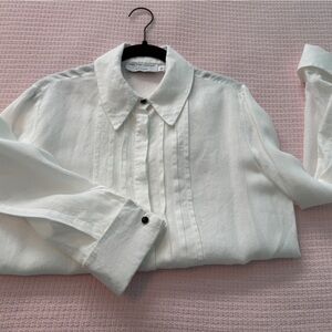 White Irish Linen Blouse